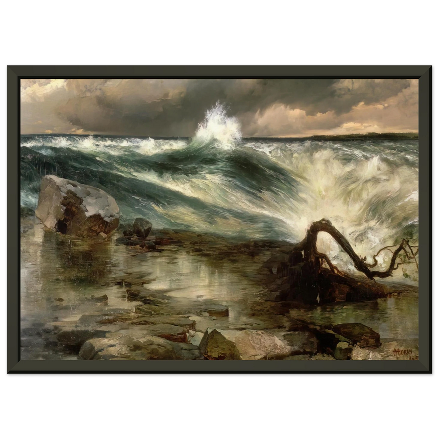 Thomas Moran  The Rapids Above Niagara Framed Art Print  - Aluminum Frame - 60x80 cm / 24x32 inches
