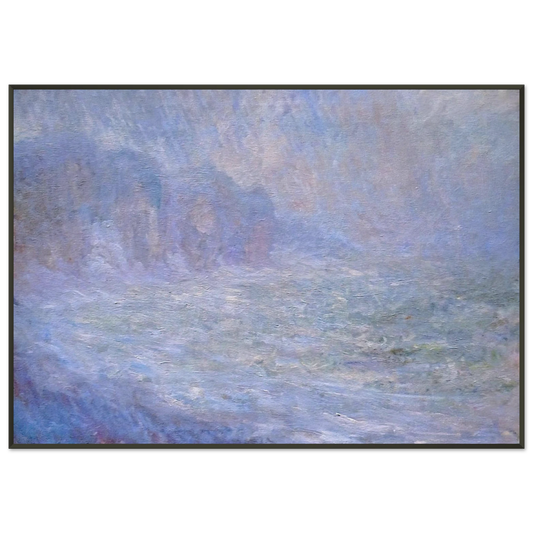 claude monet  Cliffs at Pourville Rain Framed Art Print  - Aluminum Frame - 21x29.7 cm / 8x12"