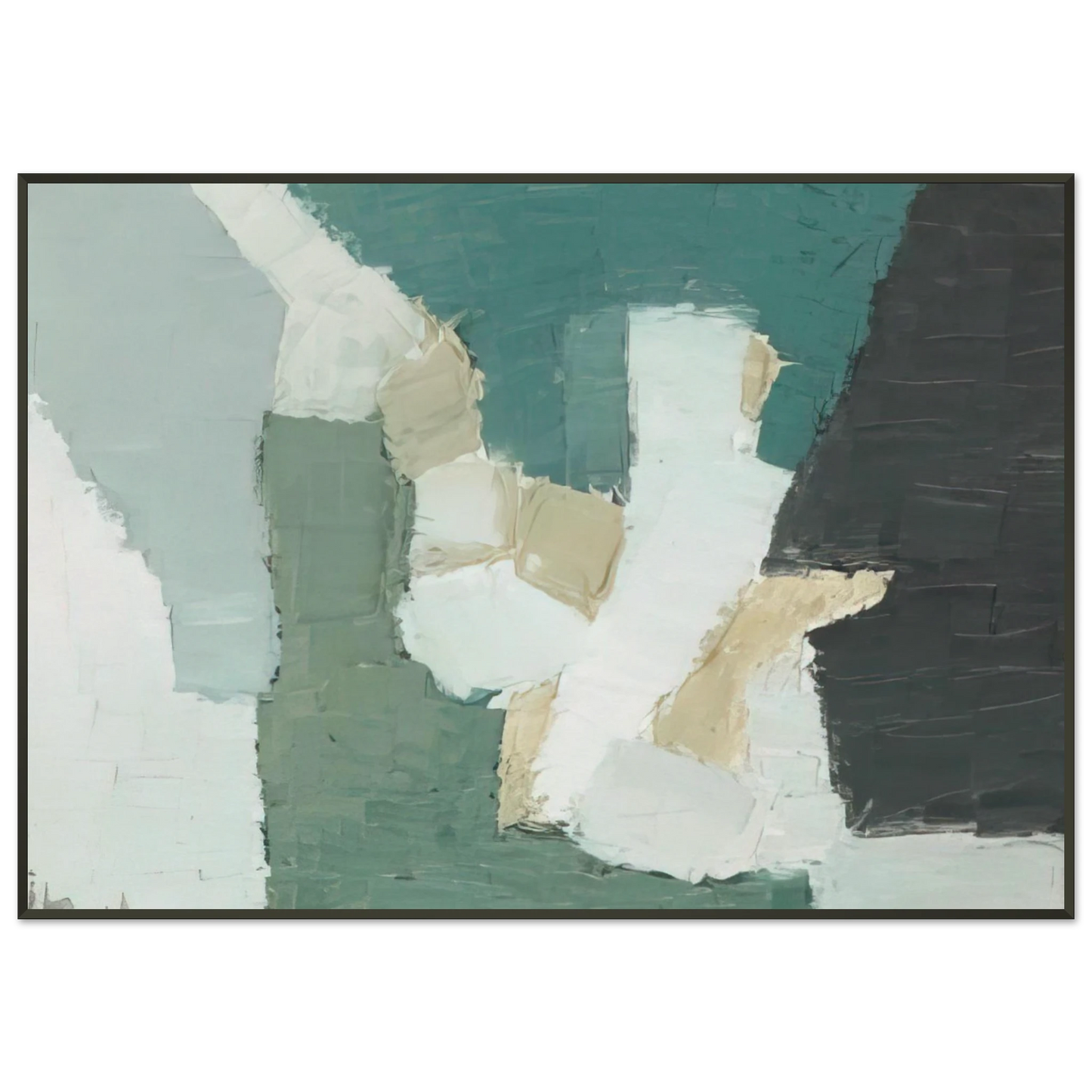 Nicolas de Stael  Composition  1949 Framed Art Print  - Aluminum Frame - 21x29.7 cm / 8x12"