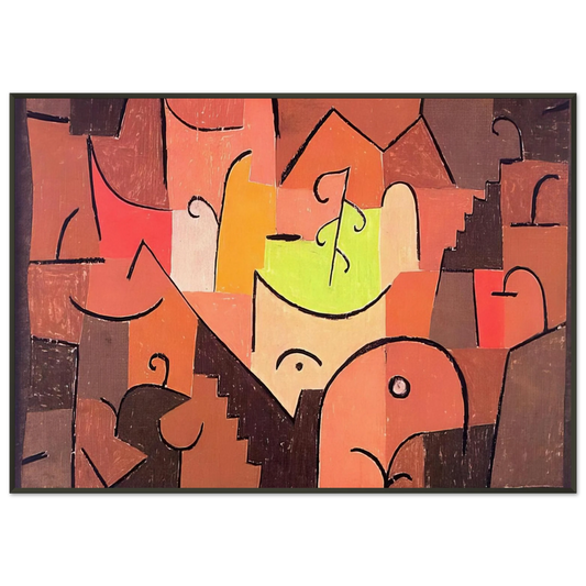 Paul Klee  STAGE LANDSCAPE 1922 Framed Art Print  - Aluminum Frame - 21x29.7 cm / 8x12"