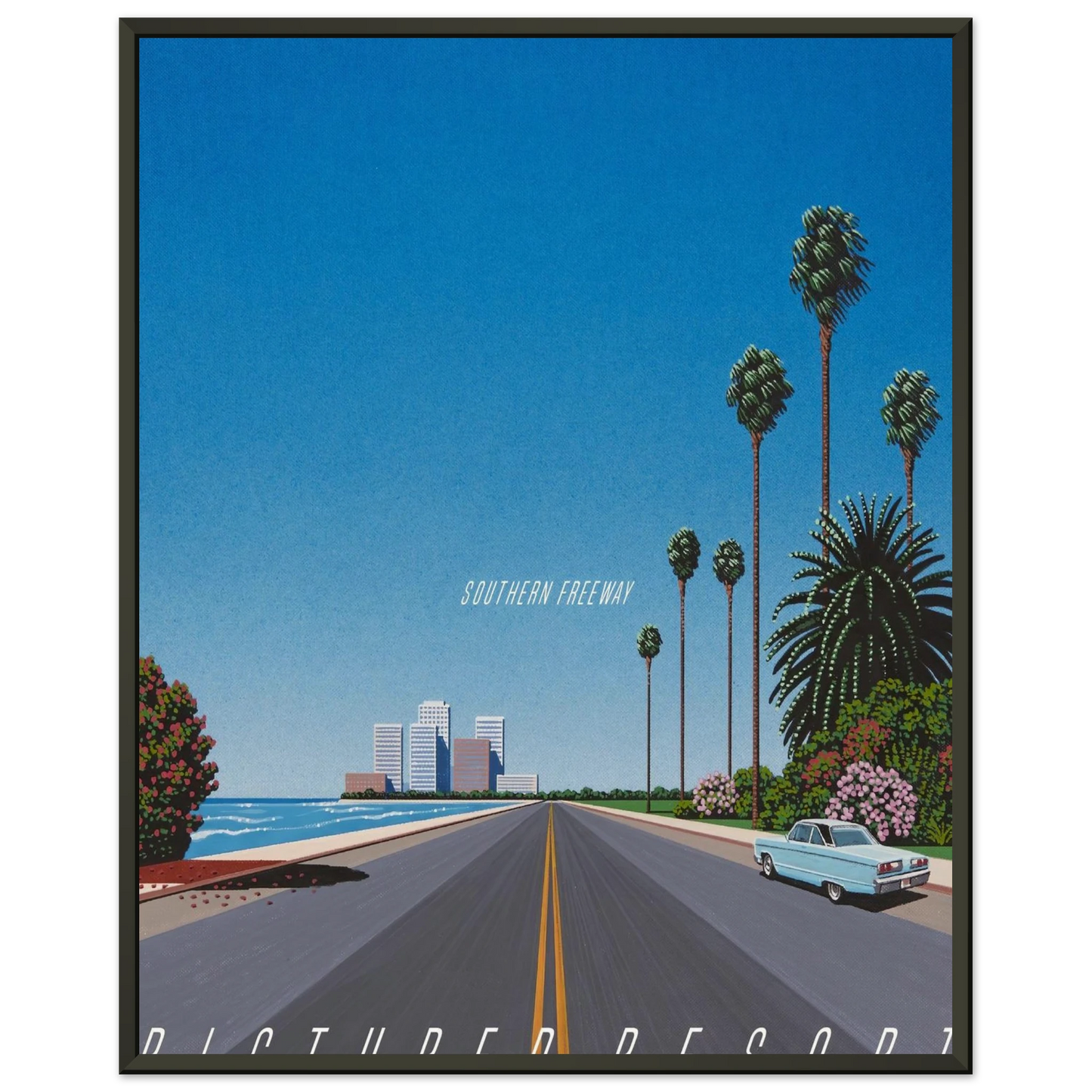 Hiroshi Nagai  Southern Freeway Pictured Resort Framed Art Print  - Aluminum Frame - 60x80 cm / 24x32 inches