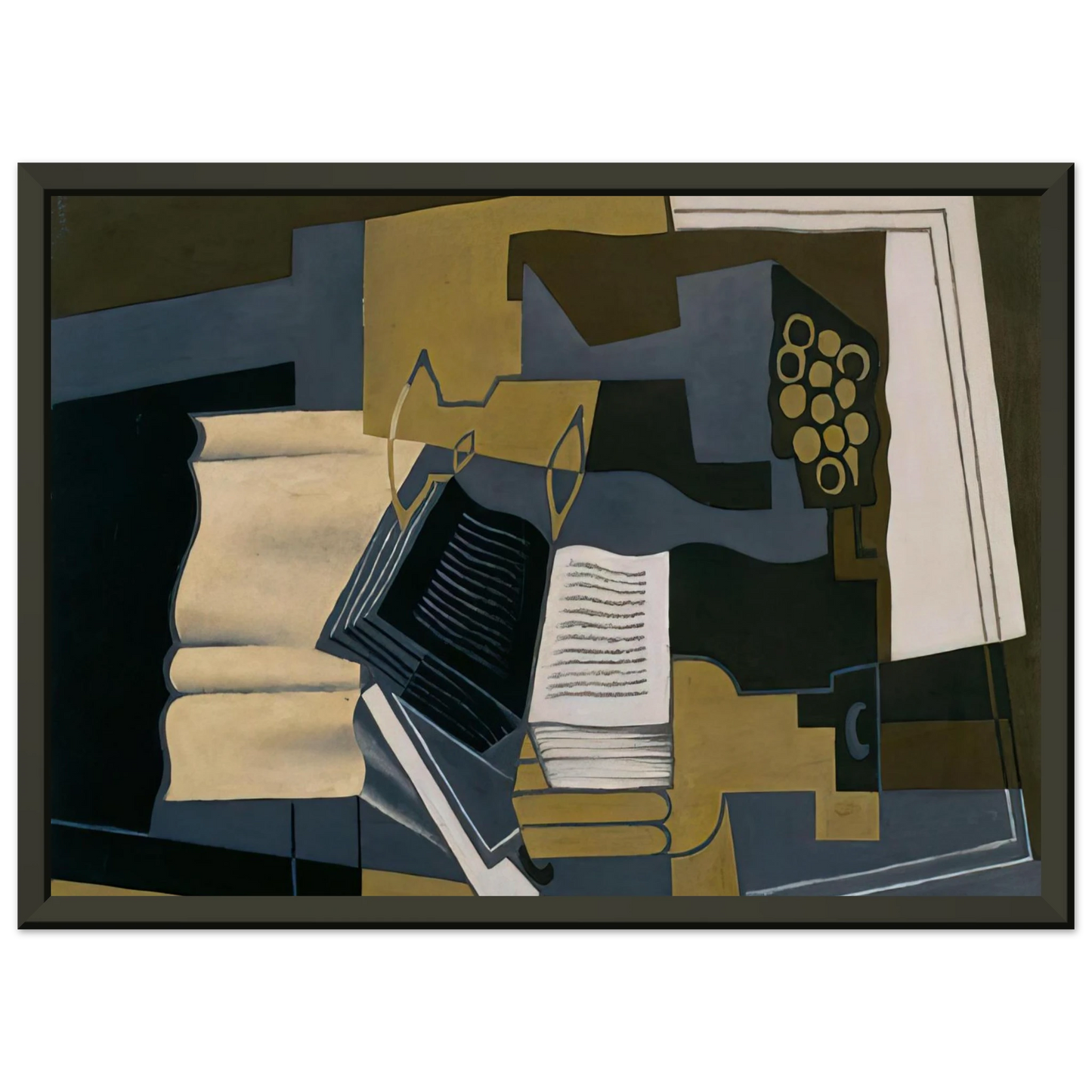 Juan Gris  CARAFE AND BOOK 1920 Framed Art Print  - Aluminum Frame - 70x100 cm / 28x40 inches