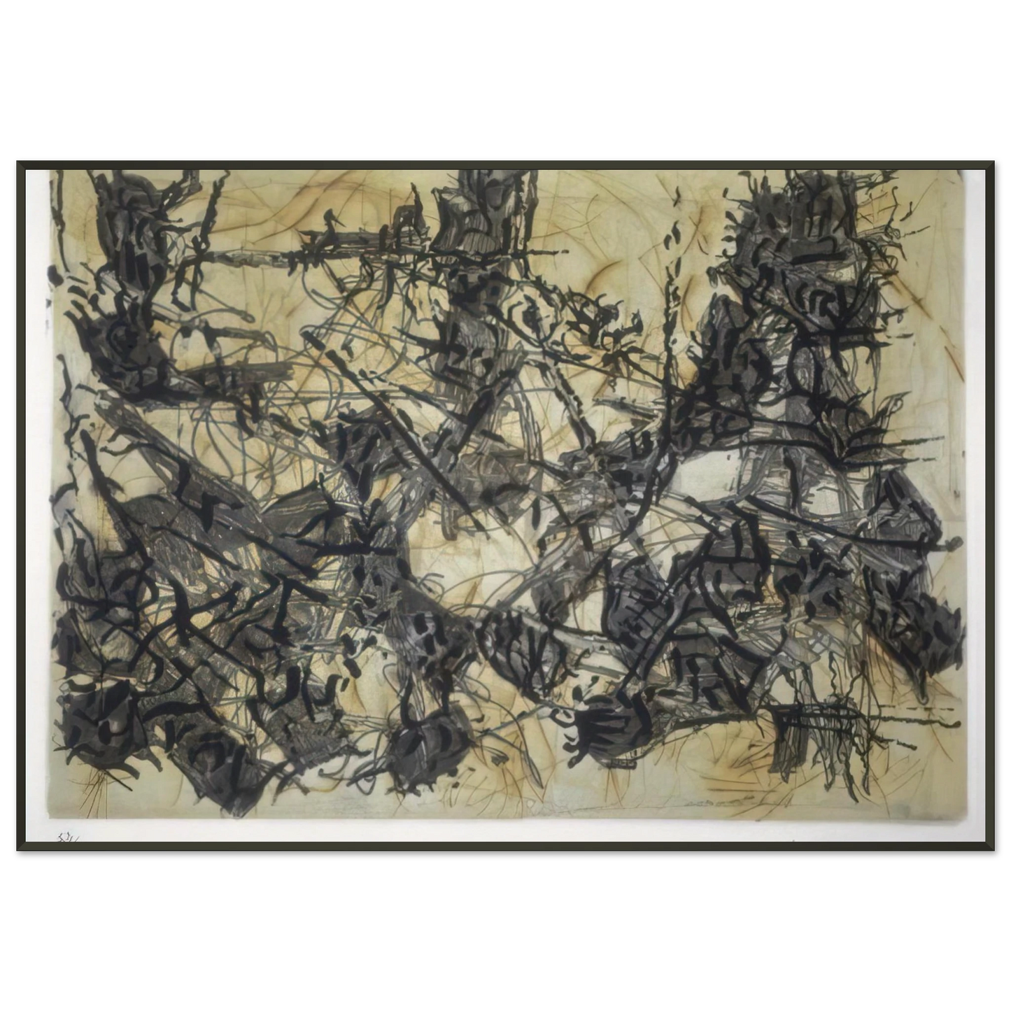 JeanPaul Riopelle  Constructions chimeriques Framed Art Print  - Aluminum Frame - 21x29.7 cm / 8x12"