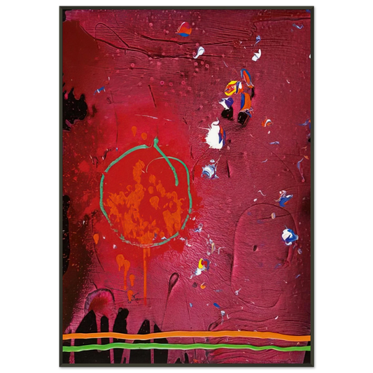 John Hoyland  One Life  51107  2007 Framed Art Print  - Aluminum Frame - 21x29.7 cm / 8x12"