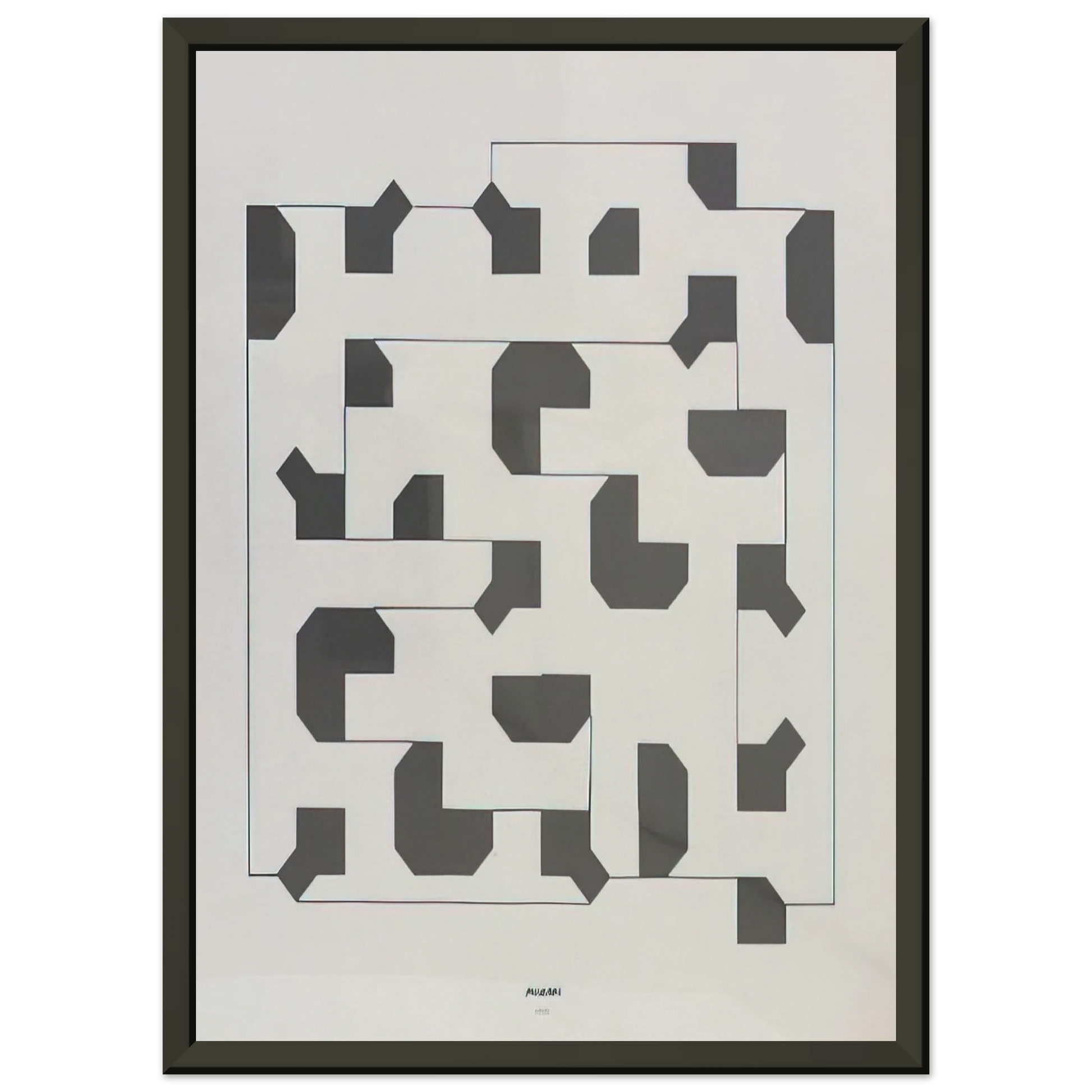 Bruno Munari  Curva di Peano  1975 Framed Art Print  - Aluminum Frame - 70x100 cm / 28x40 inches