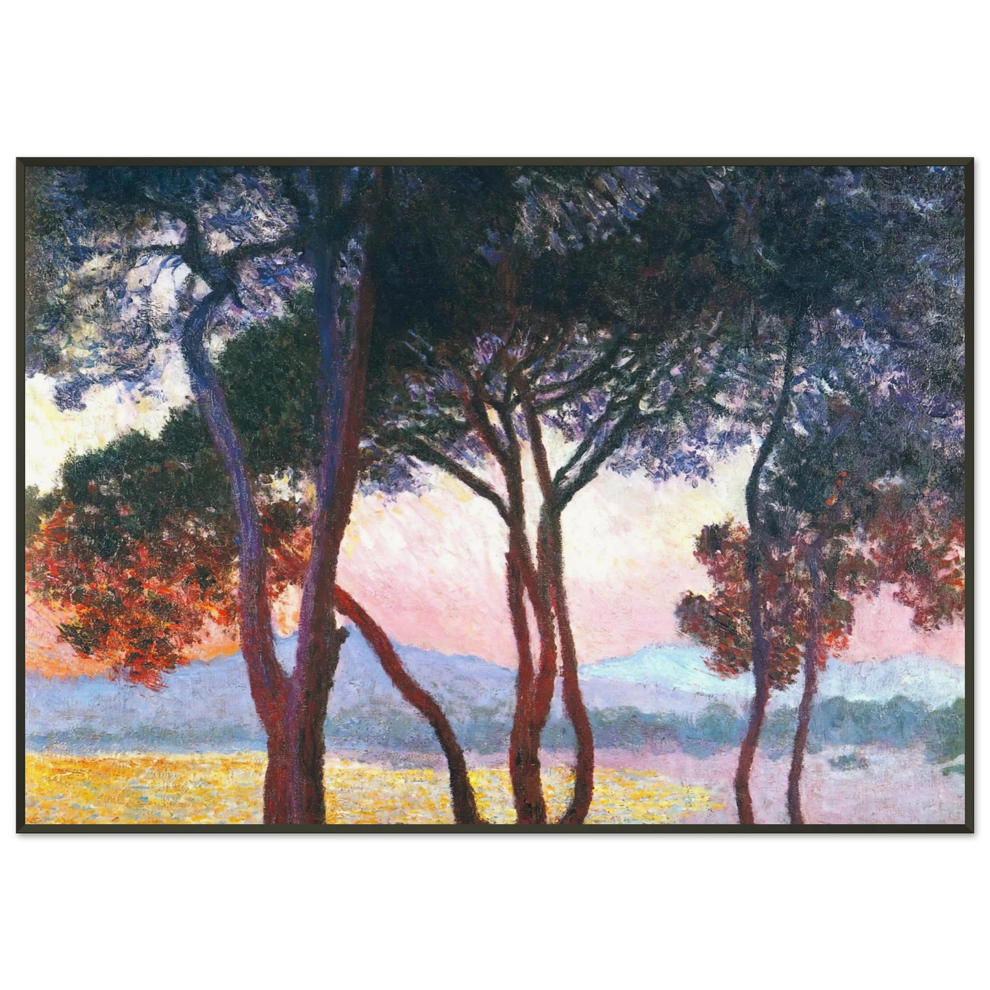 claude monet  JuanlesPins Framed Art Print  - Aluminum Frame - 21x29.7 cm / 8x12"