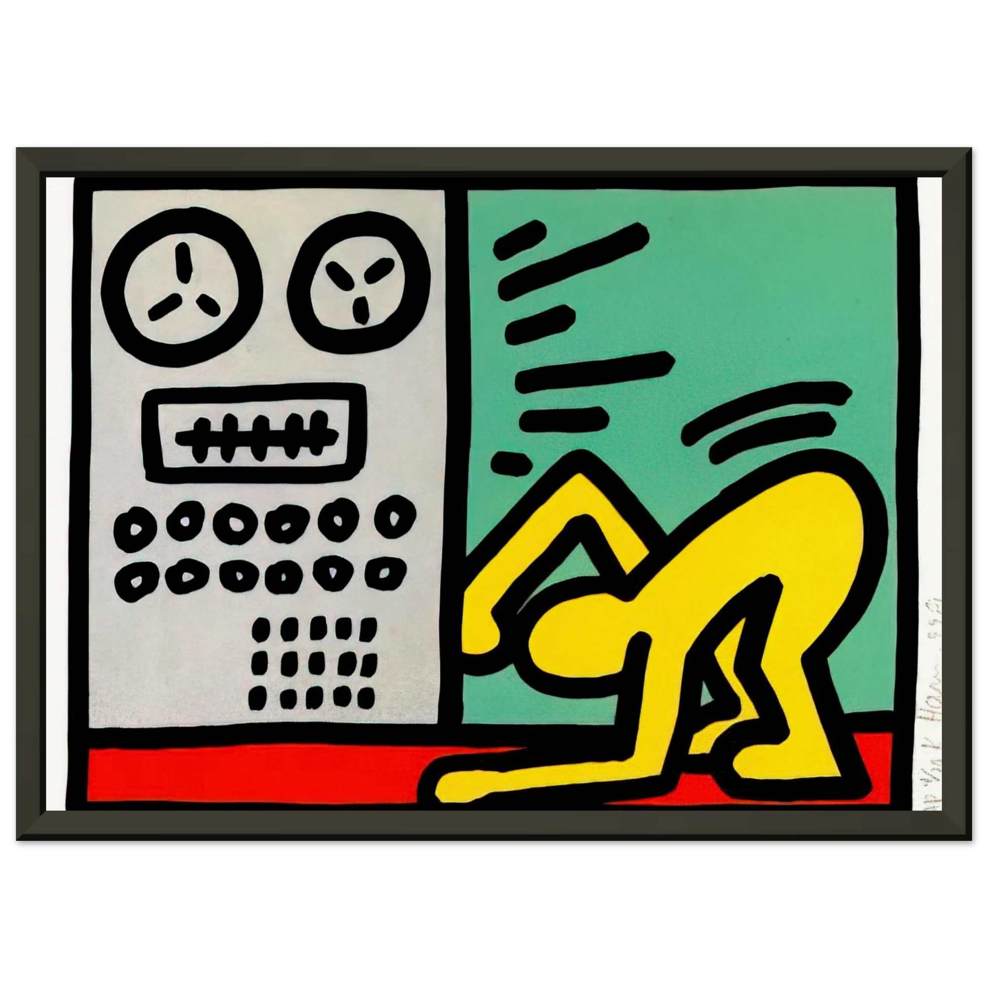 Keith Haring  POP SHOP III 1989 Framed Art Print  - Aluminum Frame - 60x80 cm / 24x32 inches