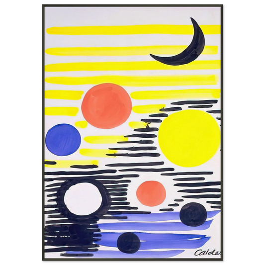 Alexander Calder  7 CIRCLES ABSTRACT 1966 Framed Art Print  - Aluminum Frame - 21x29.7 cm / 8x12"