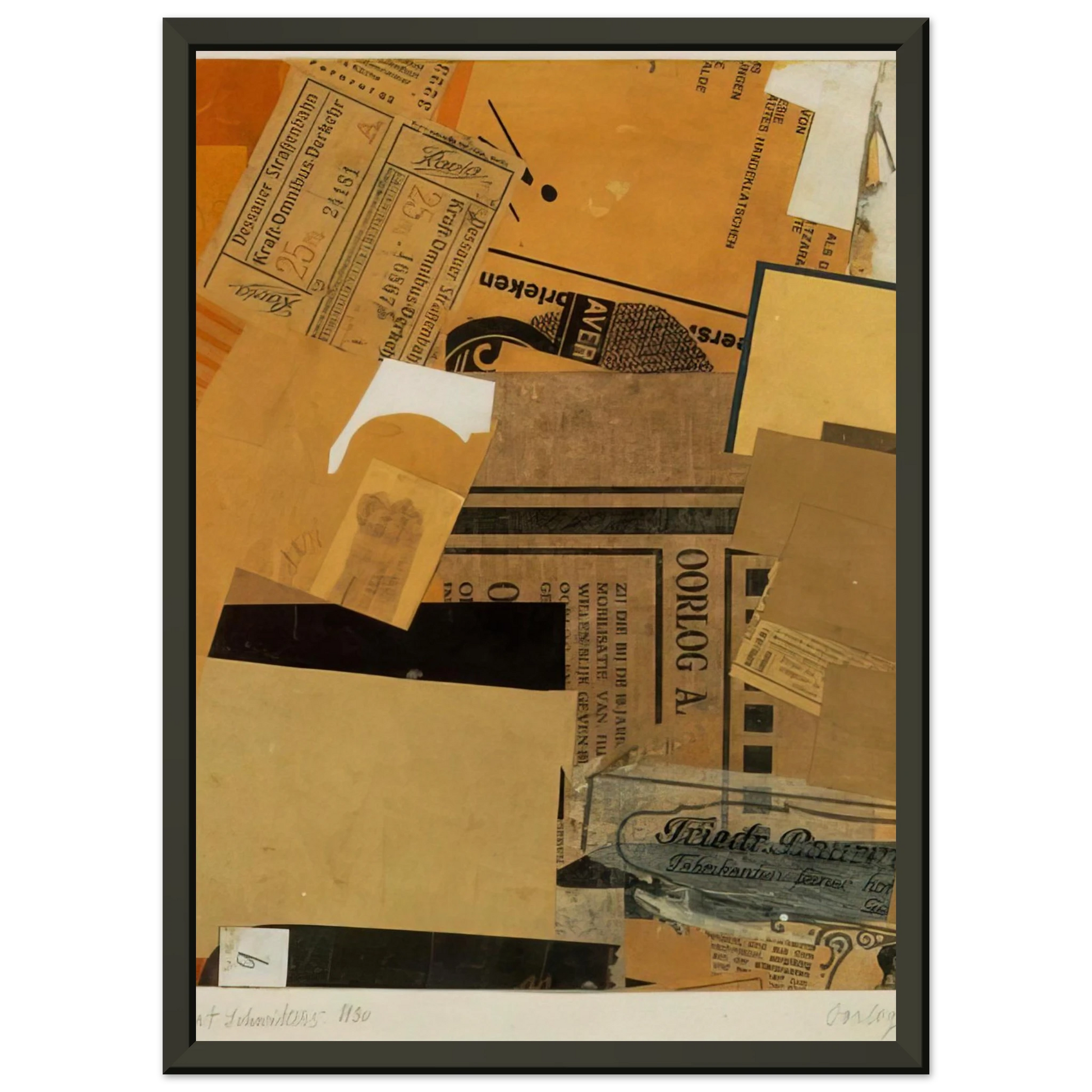 Kurt Schwitters  OORLOG 1930 Framed Art Print  - Aluminum Frame - 70x100 cm / 28x40 inches