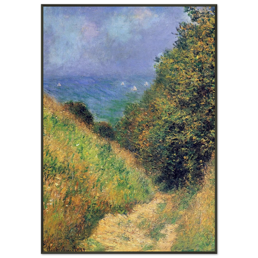 claude monet  Path at Pourville 02 Framed Art Print  - Aluminum Frame - 21x29.7 cm / 8x12"