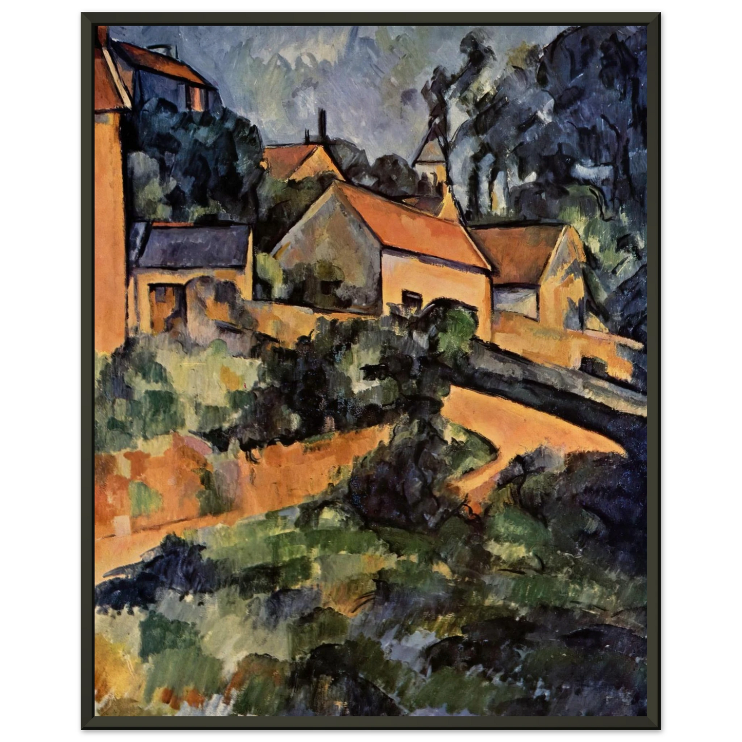 Paul Cezanne  Turning Road at Montgeroult Framed Art Print  - Aluminum Frame - 40x50 cm / 16x20 inches