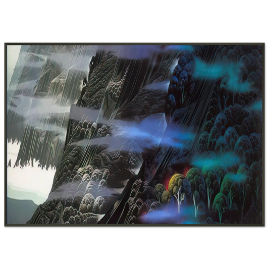 Eyvind Earle  Emerald Coast Framed Art Print  - Aluminum Frame - 21x29.7 cm / 8x12"