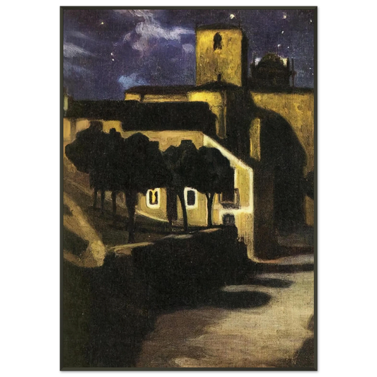 Diego Rivera  NIGHT SCENE IN AVILA 1907 Framed Art Print  - Aluminum Frame - 21x29.7 cm / 8x12"