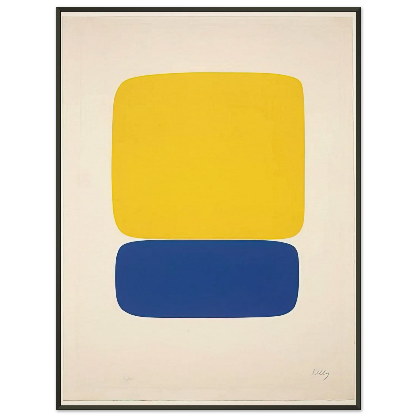 Ellsworth Kelly  Yellow over Dark Blue Framed Art Print  - Aluminum Frame - 40x50 cm / 16x20 inches
