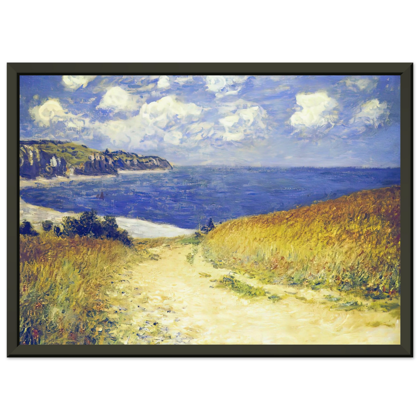 claude monet  Alley near Pourville Framed Art Print  - Aluminum Frame - 40x50 cm / 16x20 inches