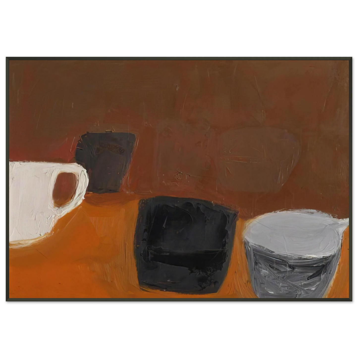 William Scott  Still Life with White Mug  1957 Framed Art Print  - Aluminum Frame - 21x29.7 cm / 8x12"