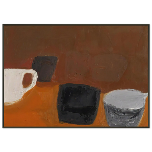 William Scott  Still Life with White Mug  1957 Framed Art Print  - Aluminum Frame - 21x29.7 cm / 8x12"