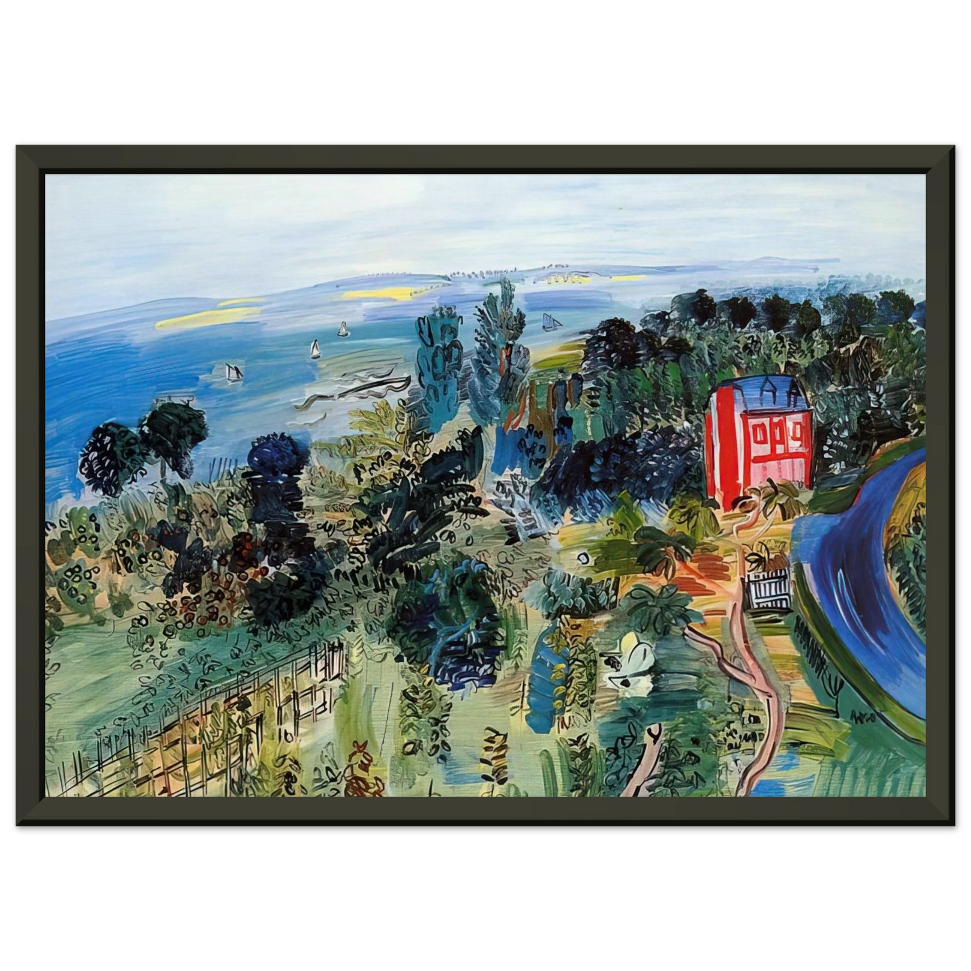 Raoul Dufy  VILLERVILLE Framed Art Print  - Aluminum Frame - 40x50 cm / 16x20 inches