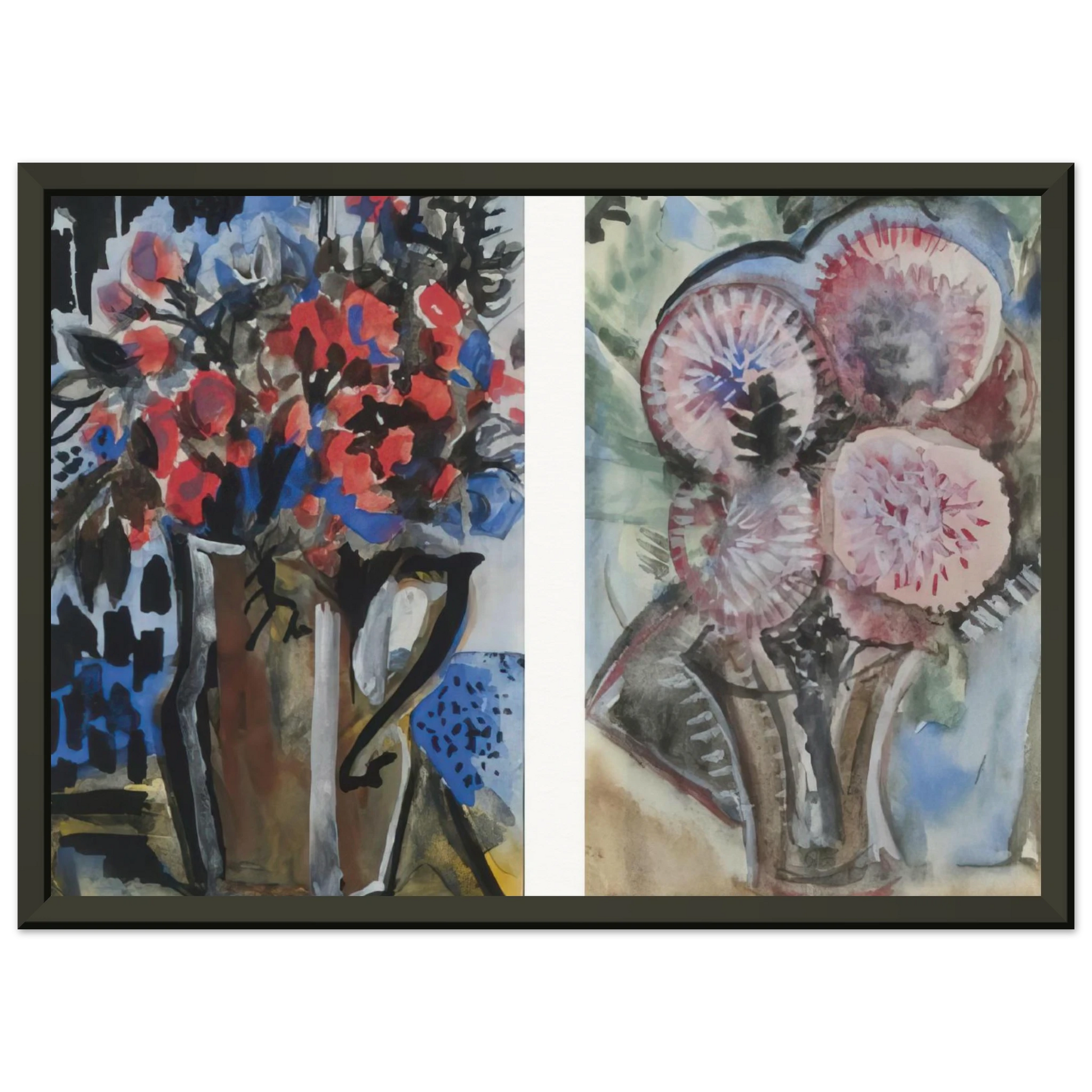 Natalia Goncharova  Still Life  Expressionism Framed Art Print  - Aluminum Frame - 40x50 cm / 16x20 inches