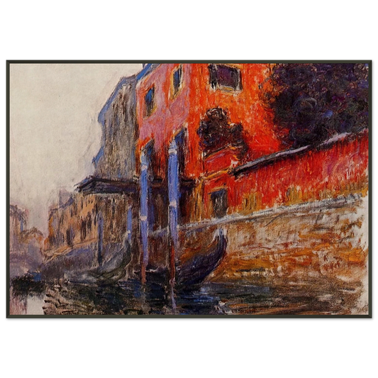 claude monet  The Red House Framed Art Print  - Aluminum Frame - 21x29.7 cm / 8x12"