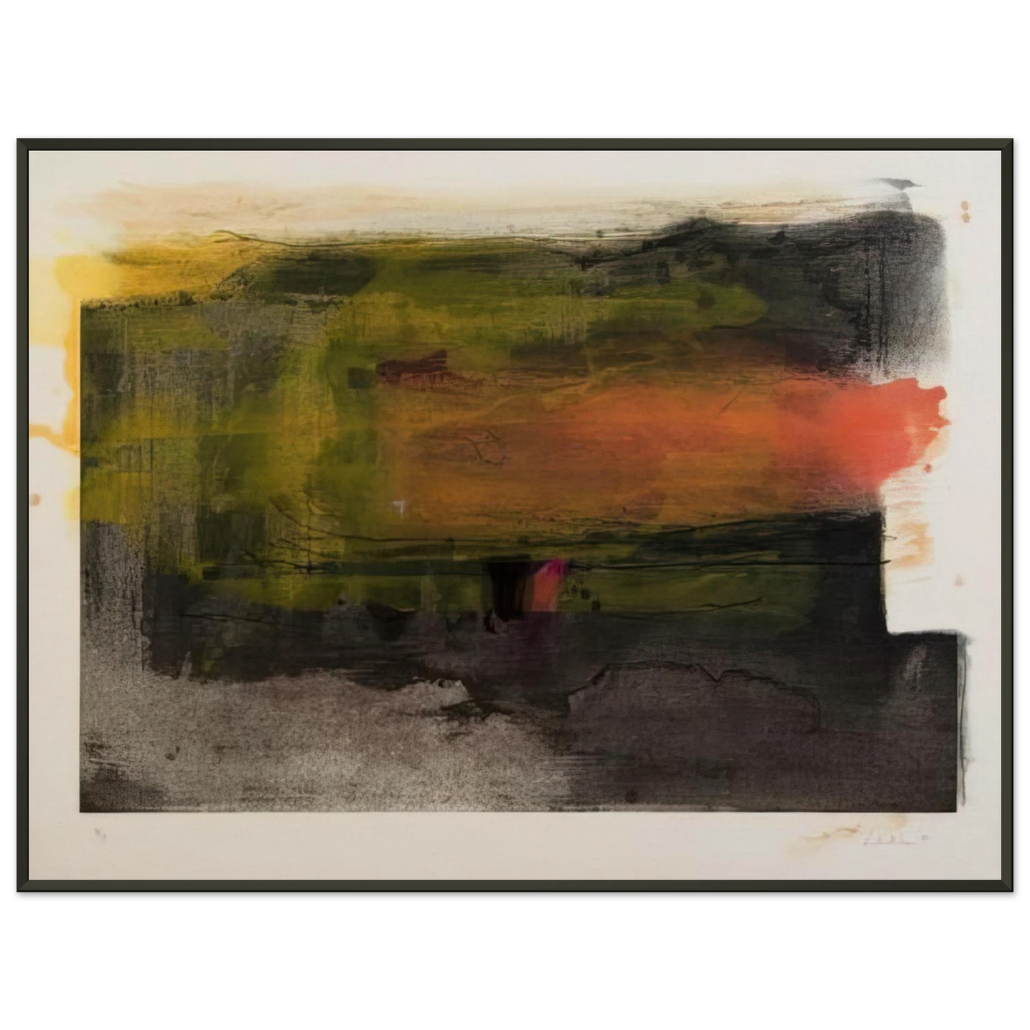 Helen Frankenthaler  Deep Sun  1983 Framed Art Print  - Aluminum Frame - 70x100 cm / 28x40 inches