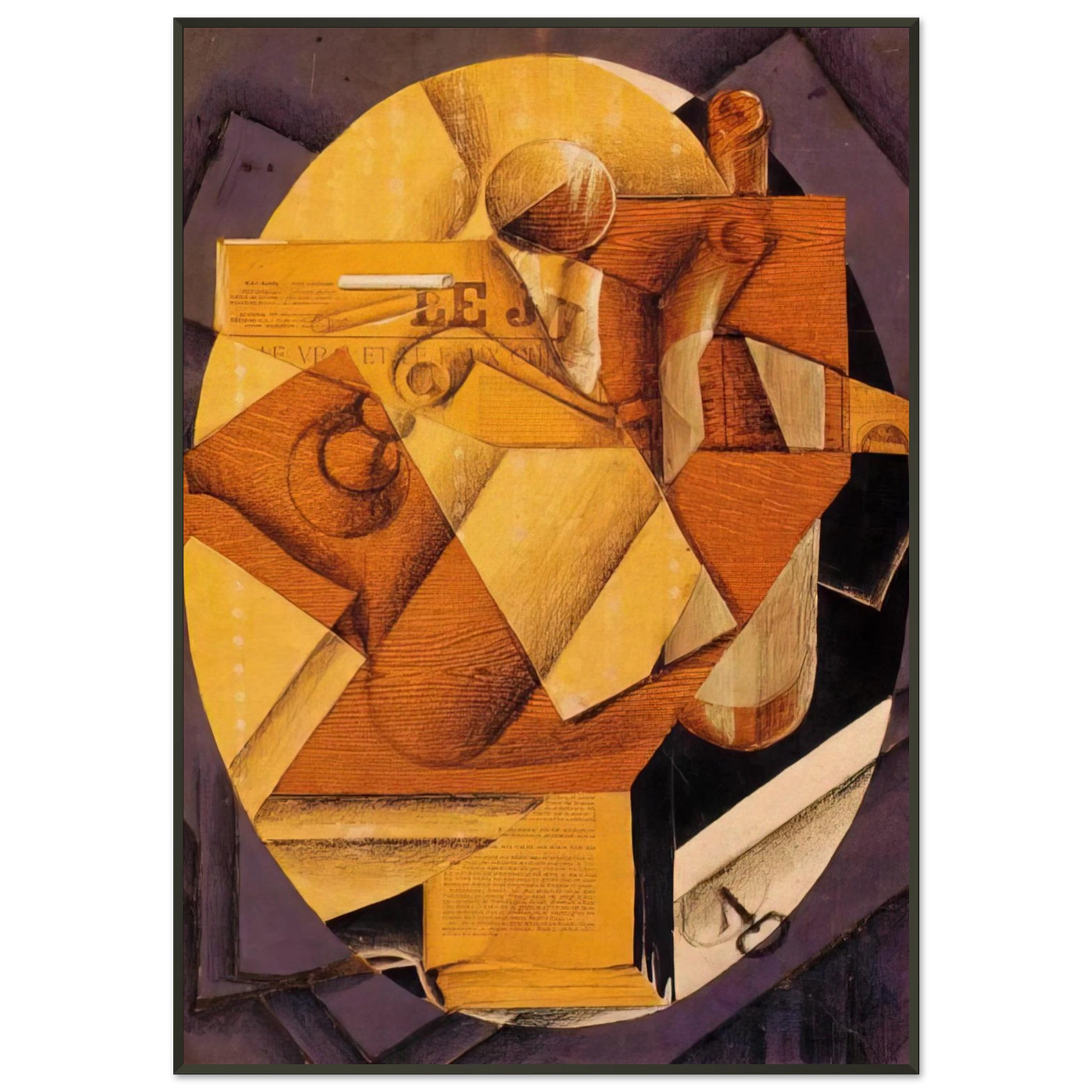 Juan Gris  THE TABLE 1914 Framed Art Print  - Aluminum Frame - 21x29.7 cm / 8x12"