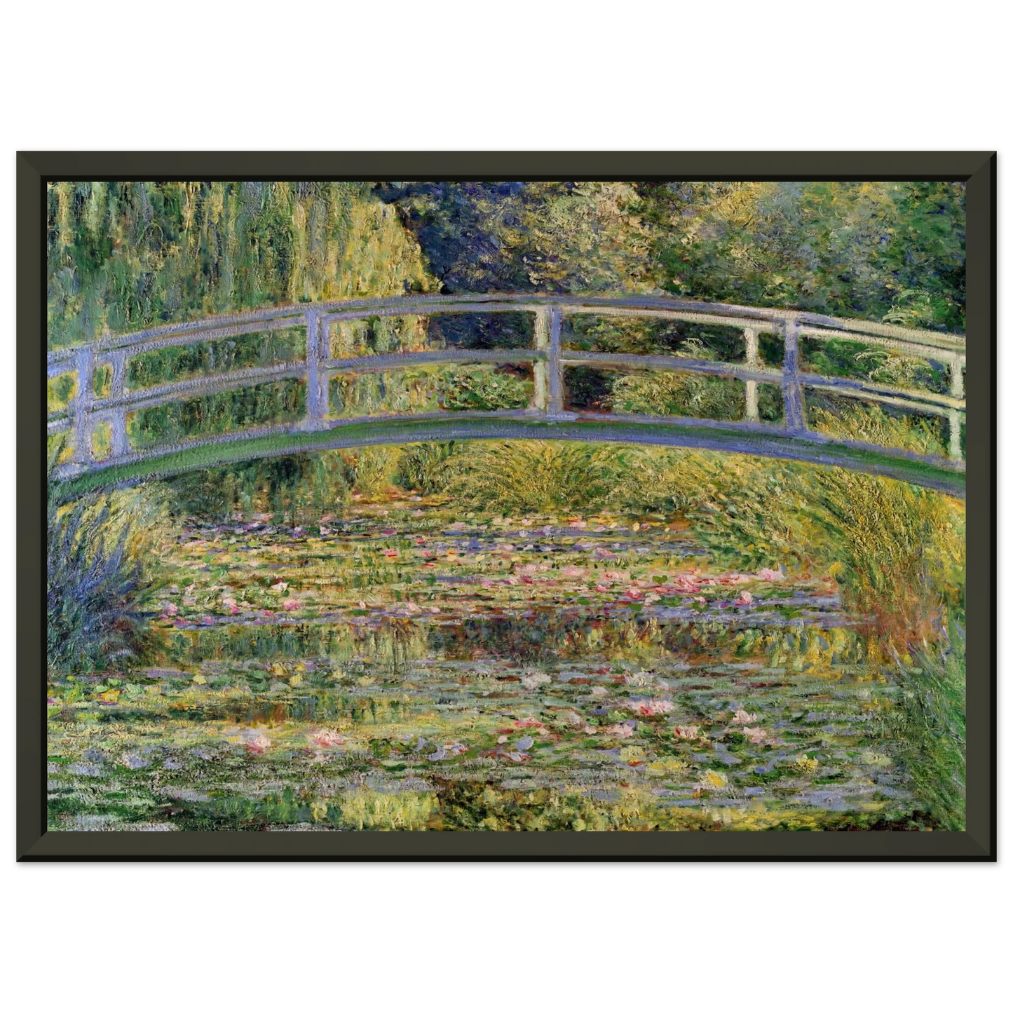 claude monet  The Japanese Bridge The WaterLily Pond Framed Art Print  - Aluminum Frame - 60x80 cm / 24x32 inches