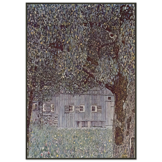 Gustav Klimt  FARMHOUSE IN UPPER AUSTRIA 1912 Framed Art Print  - Aluminum Frame - 21x29.7 cm / 8x12"