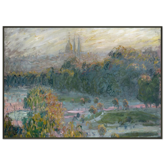 claude monet  The Tuileries Study Framed Art Print  - Aluminum Frame - 21x29.7 cm / 8x12"
