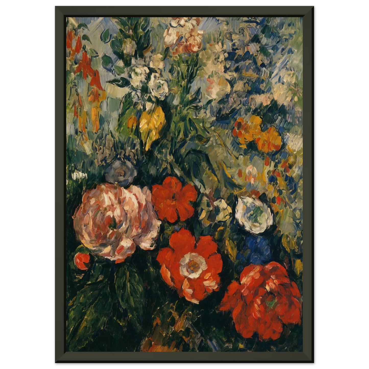 Paul Cezanne  Bouquet of Flowers Framed Art Print  - Aluminum Frame - 70x100 cm / 28x40 inches