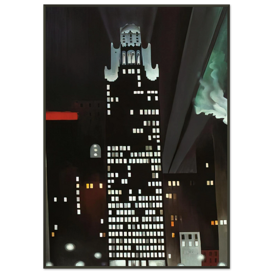 Georgia OKeeffe  Radiator Building  Night New York Framed Art Print  - Aluminum Frame - 21x29.7 cm / 8x12"