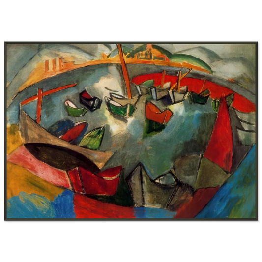 Raoul Dufy  BOATS IN MARSEILLE 1908 Framed Art Print  - Aluminum Frame - 21x29.7 cm / 8x12"