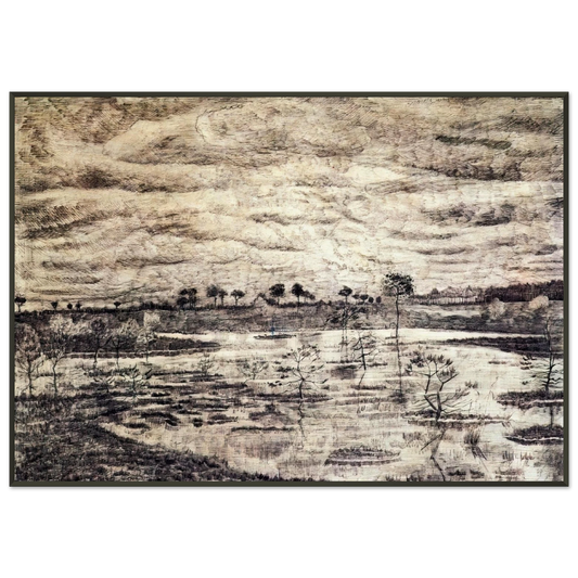 Vincent van Gogh  A Marsh Framed Art Print  - Aluminum Frame - 21x29.7 cm / 8x12"