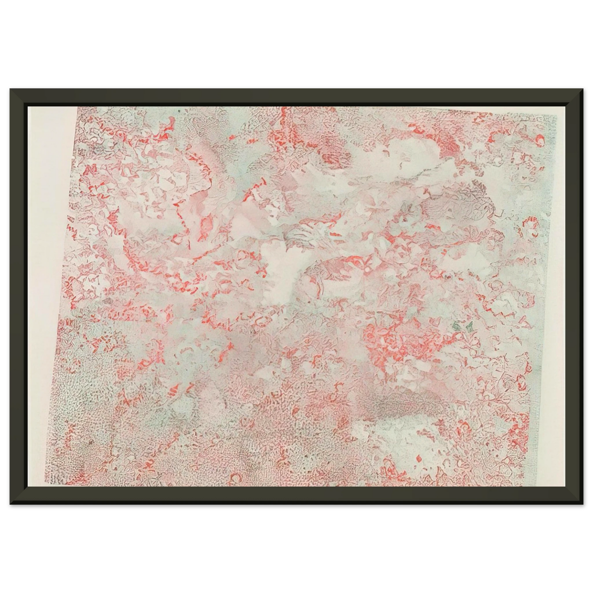 Nancy Graves  ANAGLYPHIC VIEW MOON ROCKS STEREOSCOPIC IMAGE OF LUNAR SURFACE 1973 Framed Art Print  - Aluminum Frame - 40x50 cm / 16x20 inches