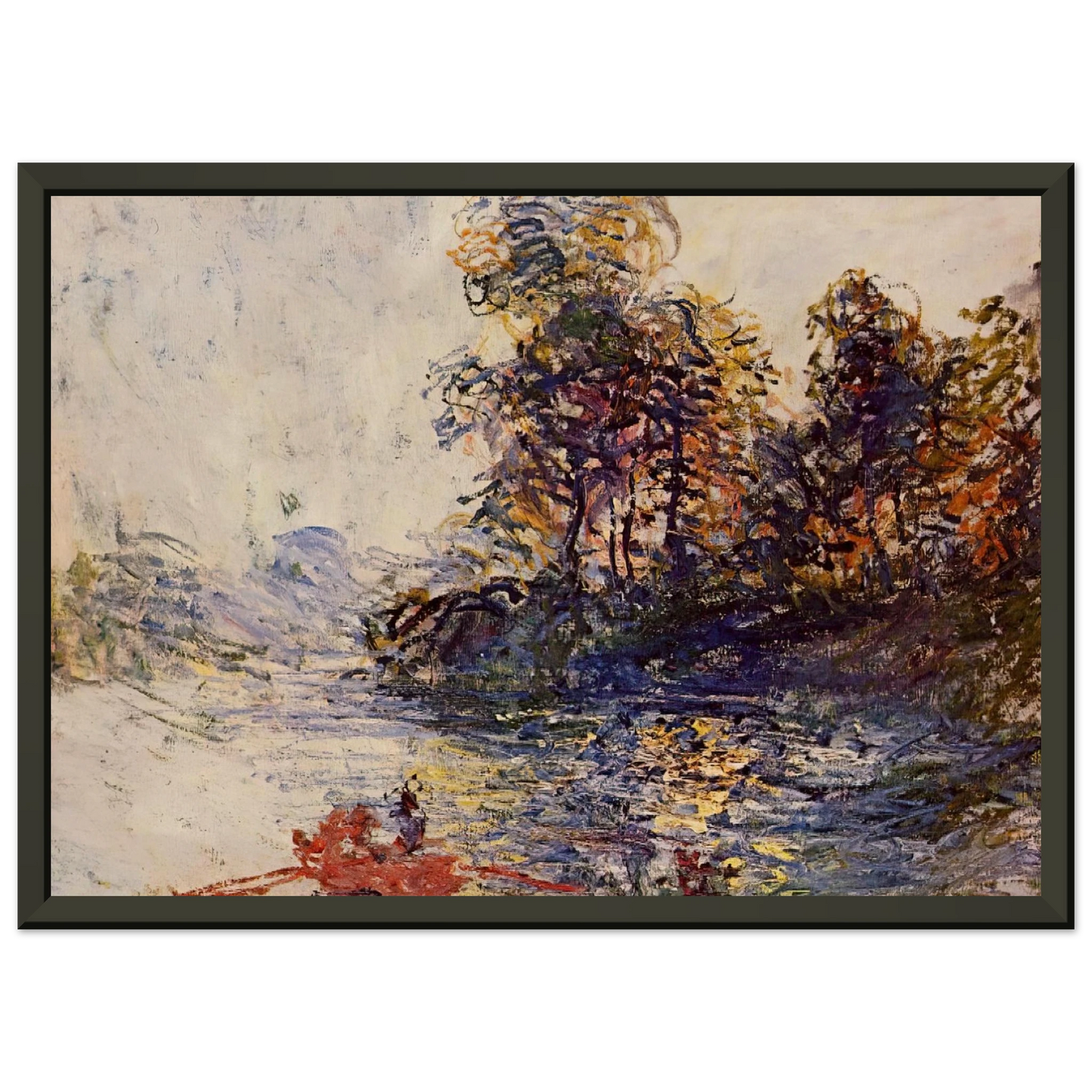 claude monet  The River Framed Art Print  - Aluminum Frame - 70x100 cm / 28x40 inches