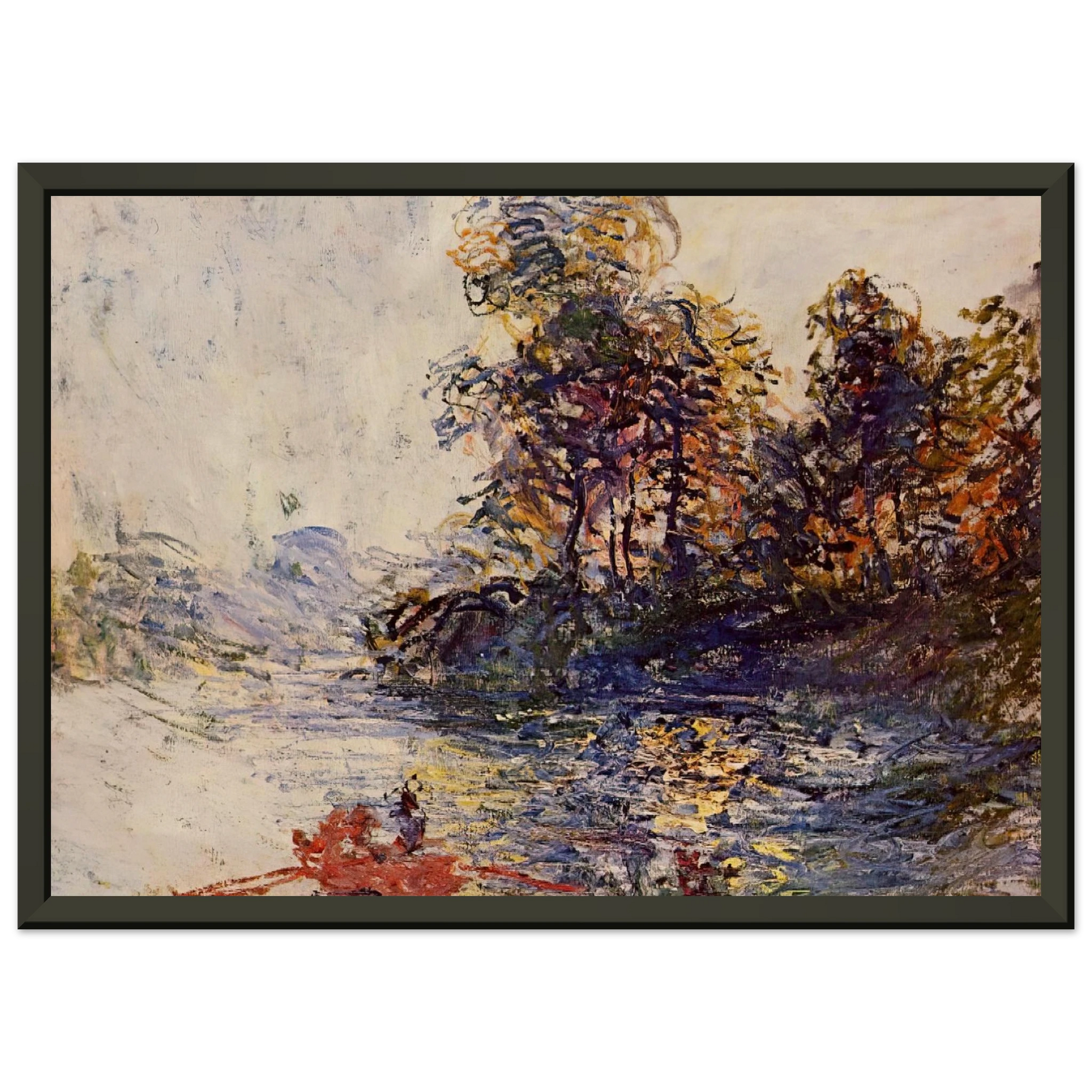 claude monet  The River Framed Art Print  - Aluminum Frame - 70x100 cm / 28x40 inches