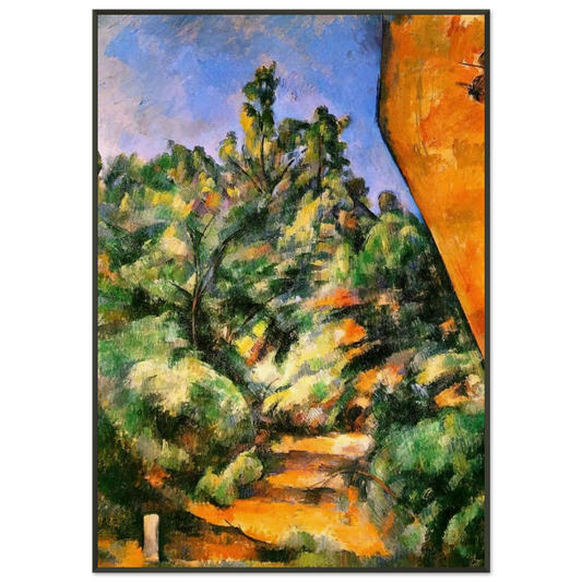 Paul Cezanne  Bibemus The Red Rock Framed Art Print  - Aluminum Frame - 21x29.7 cm / 8x12"