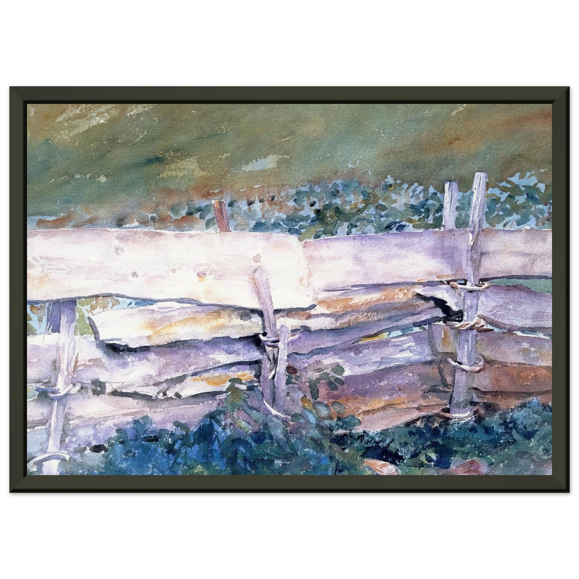 John Singer Sargent  The Fence Framed Art Print  - Aluminum Frame - 70x100 cm / 28x40 inches