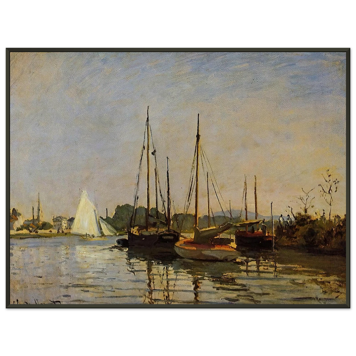 claude monet  Pleasure Boats Argenteuil c18723 oil on canvas Framed Art Print  - Aluminum Frame - 60x80 cm / 24x32 inches