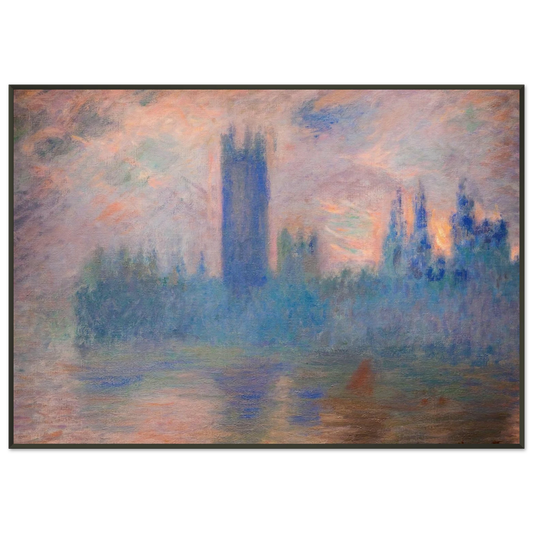 claude monet  Houses of Parliament Westminster Framed Art Print  - Aluminum Frame - 21x29.7 cm / 8x12"