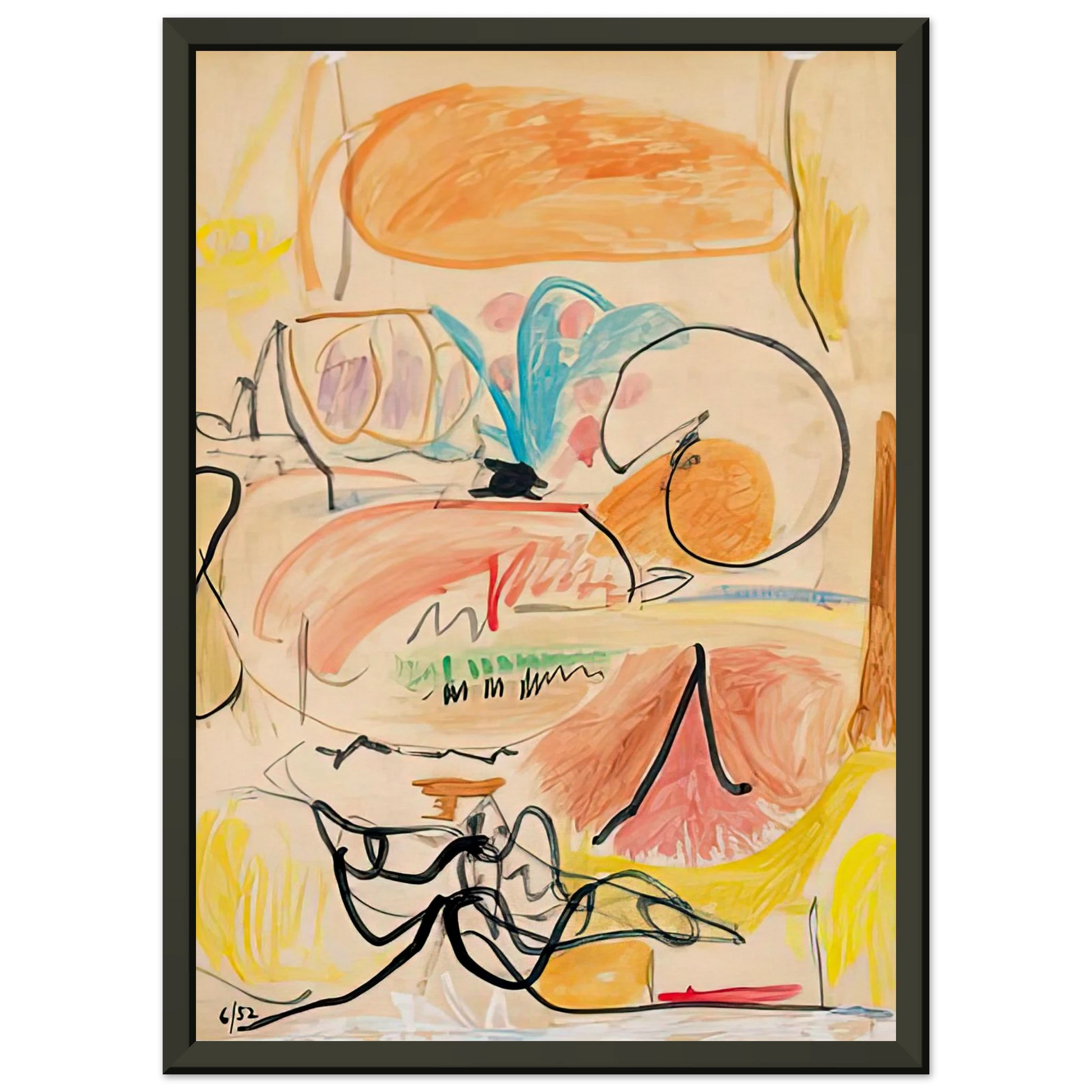 Helen Frankenthaler  Window Shade No 1 1952 Framed Art Print  - Aluminum Frame - 40x50 cm / 16x20 inches