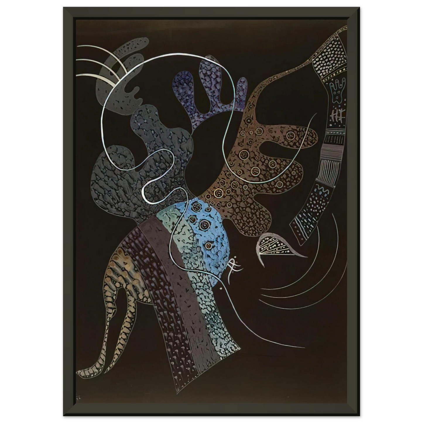 Wassily Kandinsky  WHITE LINE 1936 Framed Art Print  - Aluminum Frame - 40x50 cm / 16x20 inches