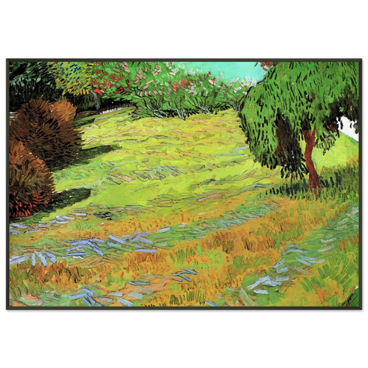 Vincent van Gogh  Sunny Lawn in a Public Park Framed Art Print  - Aluminum Frame - 21x29.7 cm / 8x12"