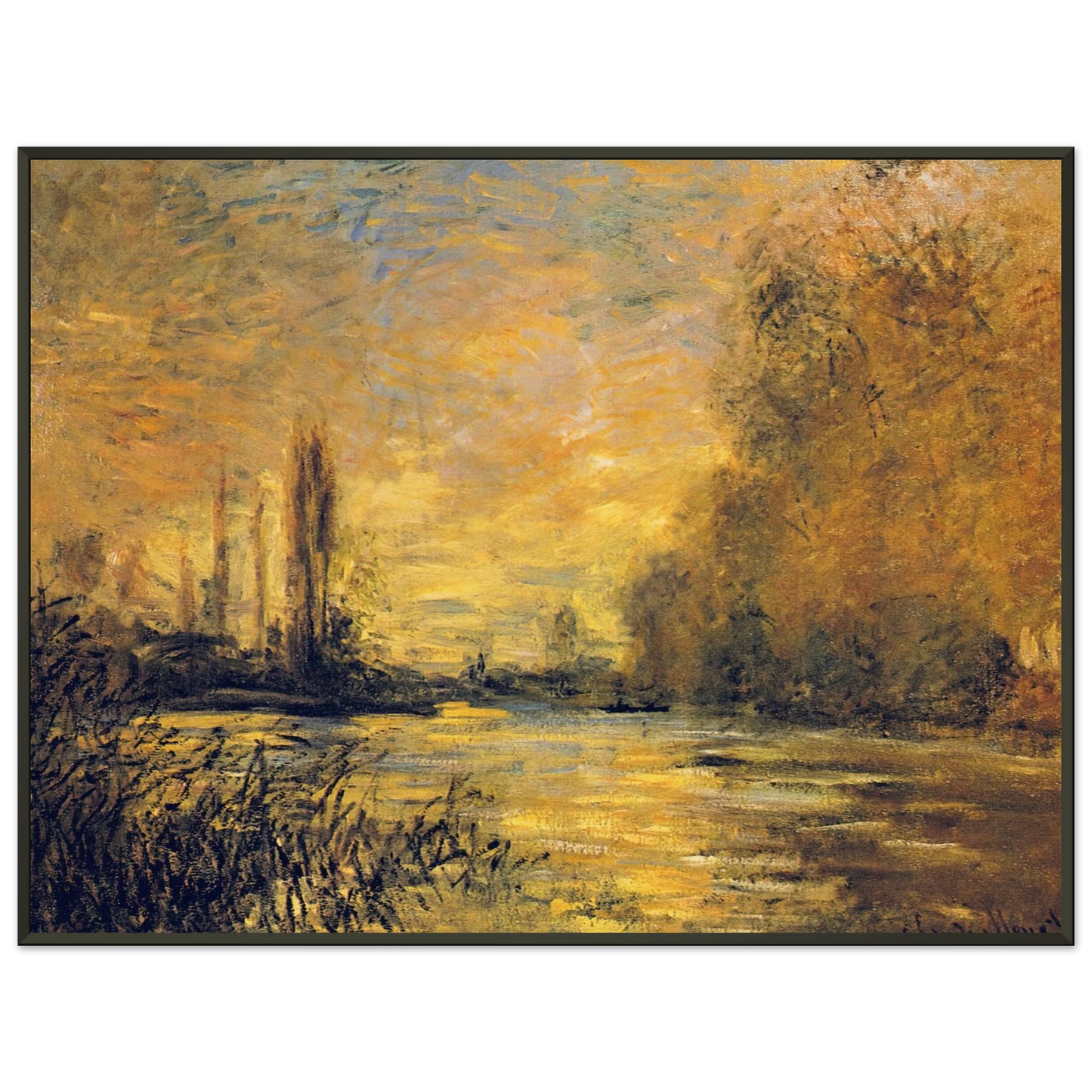 claude monet  The Small Arm of the Seine at Argenteuil Framed Art Print  - Aluminum Frame - 60x80 cm / 24x32 inches