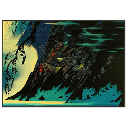 Eyvind Earle  Coastal Magic Framed Art Print  - Aluminum Frame - 21x29.7 cm / 8x12"