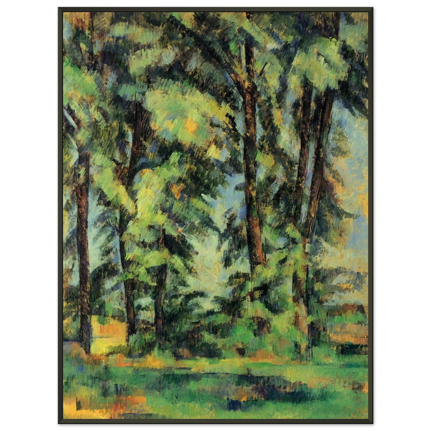 Paul Cezanne  Large Trees at Jas de Bouffan Framed Art Print  - Aluminum Frame - 40x50 cm / 16x20 inches