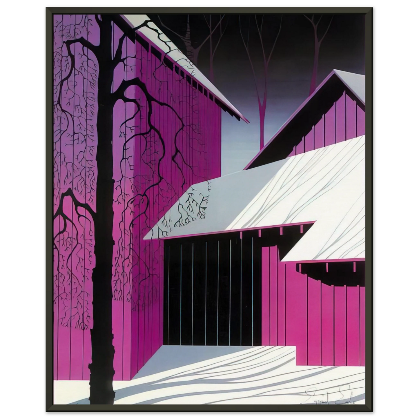 Eyvind Earle  Amethyst Framed Art Print  - Aluminum Frame - 40x50 cm / 16x20 inches