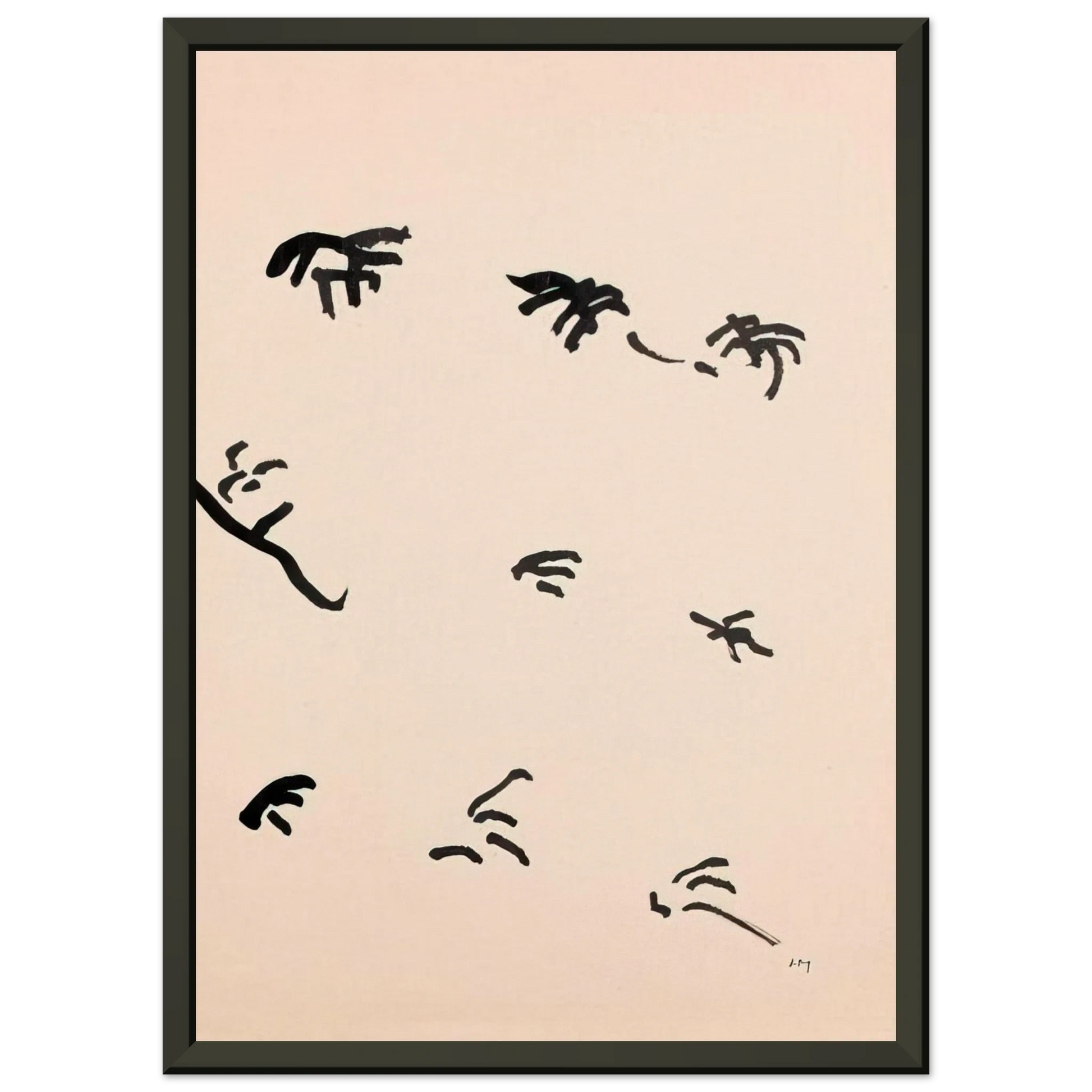 Henri Michaux  Mouvement  1950 Framed Art Print  - Aluminum Frame - 40x50 cm / 16x20 inches