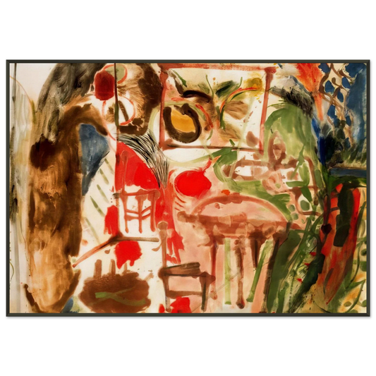 Helen Frankenthaler  Interior  1957 Framed Art Print  - Aluminum Frame - 21x29.7 cm / 8x12"
