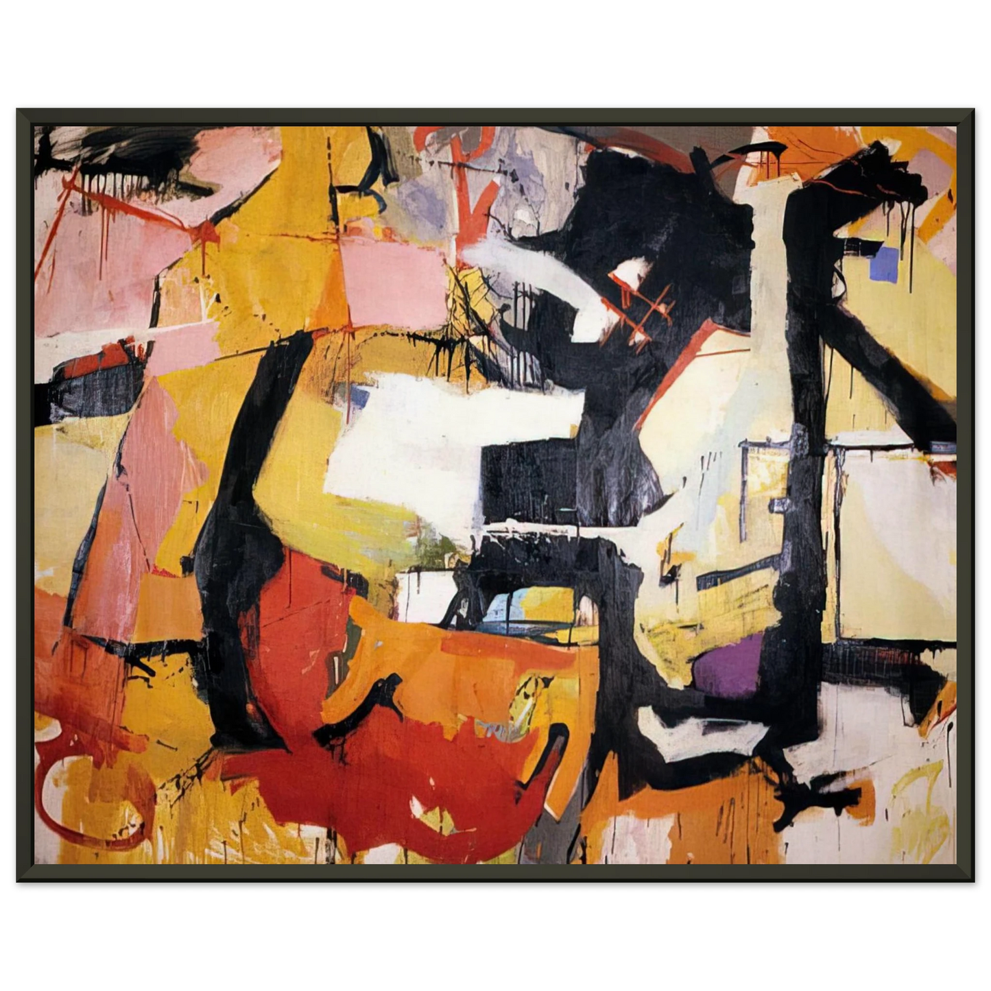 Audrey Flack  ABSTRACT FORCE HOMAGE TO FRANZ KLINE 1952 Framed Art Print  - Aluminum Frame - 60x80 cm / 24x32 inches